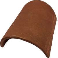 Half Round Ridge (300mm) Clay Tile Fitting - red